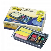 Диспенсер для блоков (стикеров) POST-IT "Миллениум", комбинированный +12 блоков 76х76 мм, 100 л., закладки, DS100