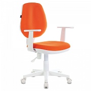 Кресло BRABIX "Fancy MG-201W", с подлокотниками, пластик белый, оранжевое, 532410, MG-201W_532410