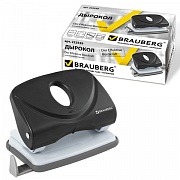 Дырокол BRAUBERG "Einkommen", средний, на 20 листов, черный, 222539