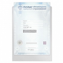 Папка-файл для медицинского полиса, 223х158 мм, без отверстий, 0,12 мм, "ДПС", 3127